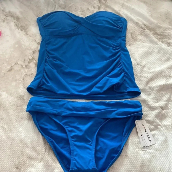 Royal Blue Jantzen Tankini Swimsuit Set Size 10 - Picture 5 of 9